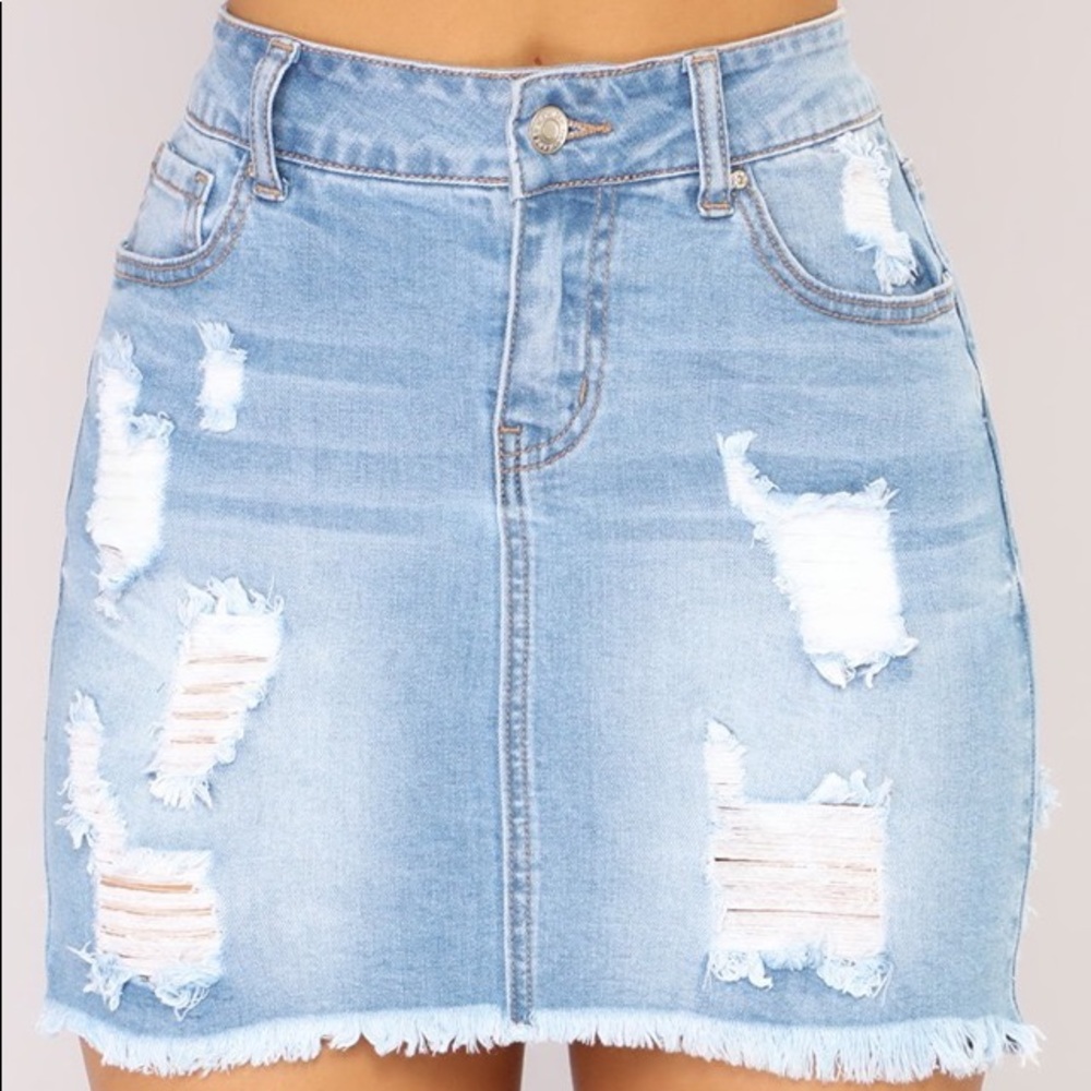 Fashion Nova Love Me Now Denim Skirt Size Large